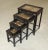 Asian Vintage Oriental Asian Black Nesting Tables W Decorative Table Tops ~ Set of Four For Sale - Image 3 of 13