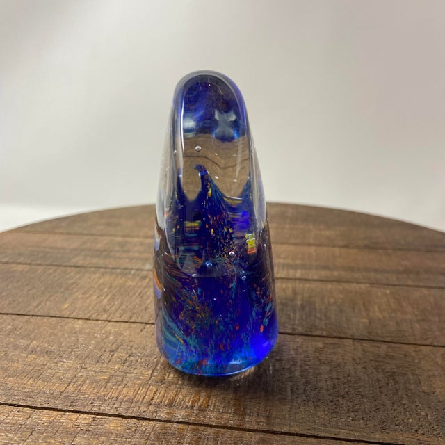 Coastal Vintage Murano Aquarium Fish Cobalt Paperweight For Sale - Image 3 of 8