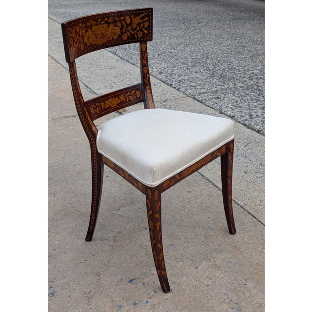 Victorian 19th Century Victorian Accent Chair With Floral Marquetry Inlay For Sale - Image 3 of 11