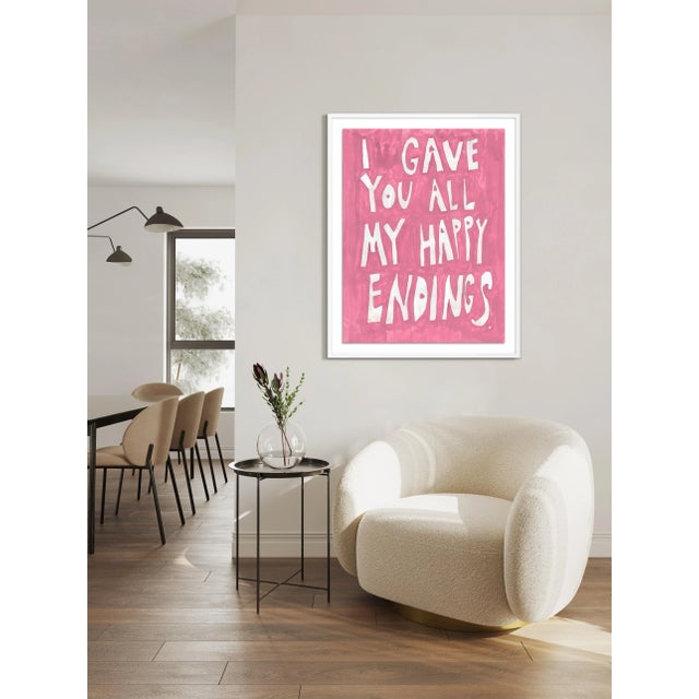 Contemporary I Gave You All My Happy Endings by Virginia Chamlee in White Frame, Large Art Print For Sale - Image 3 of 4