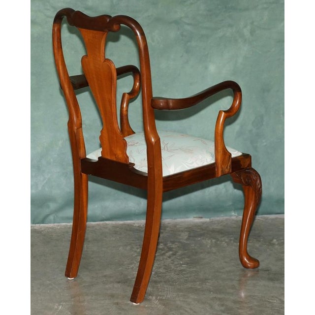 Vintage English Burr and Burl Walnut Extending Dining Table and Chairs, 1940s, Set of 7 For Sale - Image 18 of 18