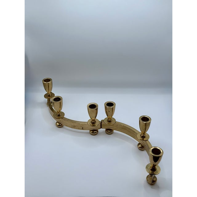 Vintage Dirilyte Gold Tone 6 Candle Candelabra Set For Sale - Image 9 of 10