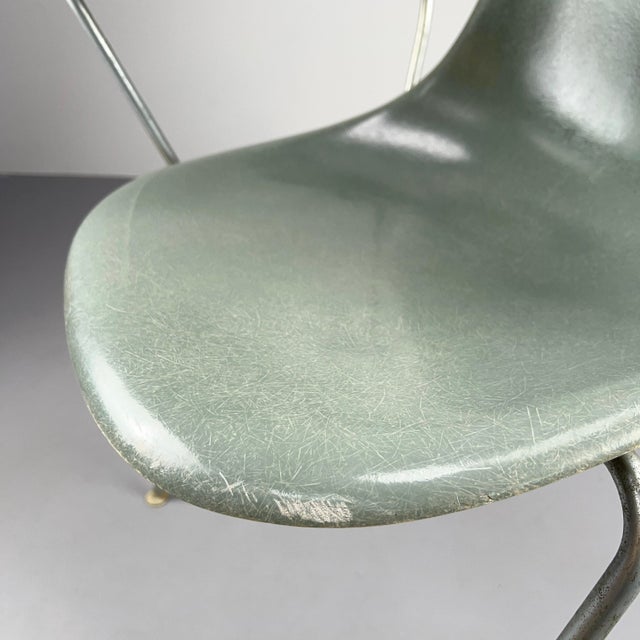 Vintage Model DSS-Ta Fiberglass Side Chair in Seafoam Green by Charles & Ray Eames for Herman Miller, 1950s For Sale - Image 6 of 12
