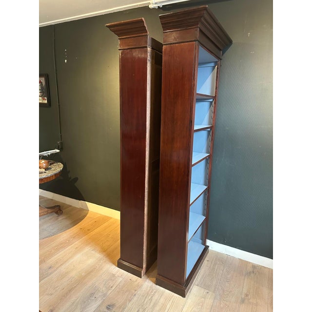 Brown Antique Open Bookcases, 1890s, Set of 2 For Sale - Image 8 of 12