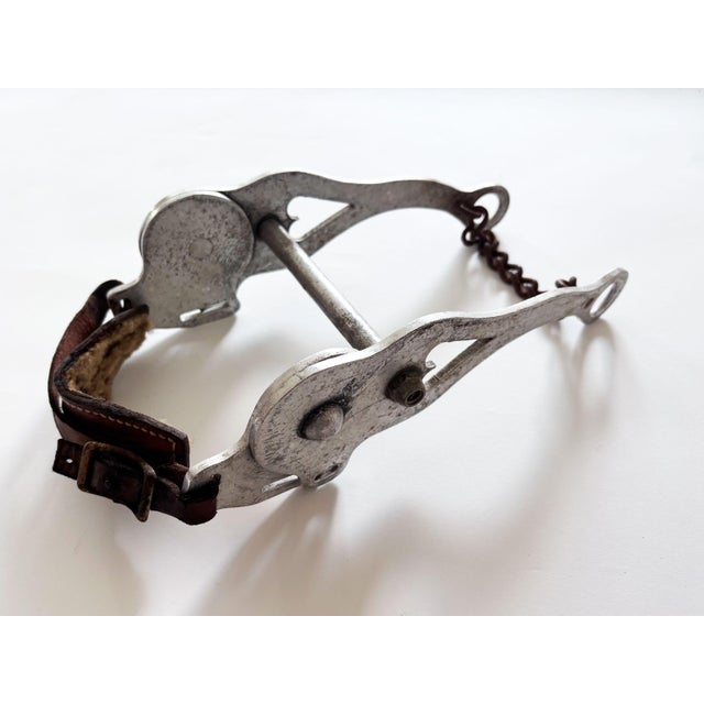 Here is a vintage western horse curb bit made of a lightweight aluminum with a leather noseband. This piece is an epitome...