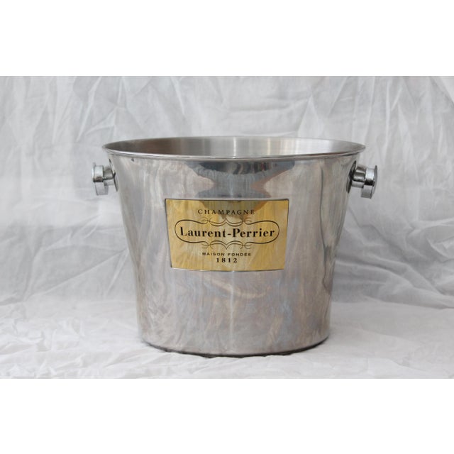 Metal Large Metal Champagne Wine Bucket with Handle For Sale - Image 7 of 11