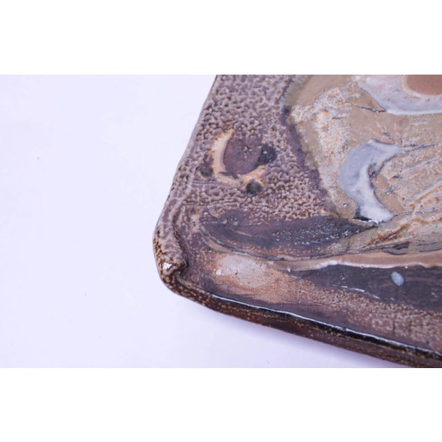 Taupe 1973 Pollack Stoneware Slab / Decorative Plate For Sale - Image 8 of 11