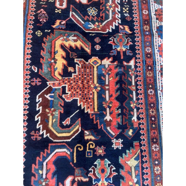 Tribal Antique Talish Dragon Rug, Southeast Caucasus 3'9" X 7'9" Circa 1870 For Sale - Image 3 of 11