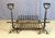 Metal Large 19th-Century Andirons and Fireplace Grate, Set of 4 For Sale - Image 7 of 8