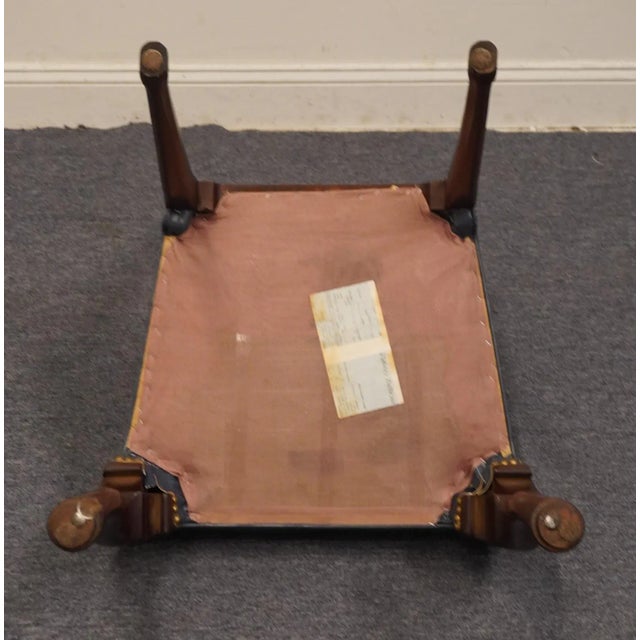 Hickory Chair Co. Solid Mahogany Traditional Style Dining Side Chair W. Studded Blue Leather - Amber Finish - 1817-02 For Sale In Kansas City - Image 6 of 6
