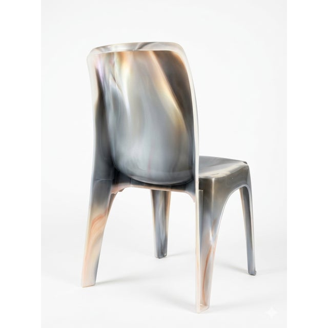 Mid-Century Modern One-of-a-Kind Sebel Chair - Translucent, Marbled Resin, Sculptural Australian Design For Sale - Image 3 of 6