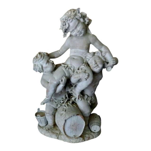 Antique Carved Wooden Putti Sculpture In the Manner of Claude Clodion For Sale