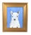 2020s Folk Art Doggie Dog Puppy Oil Painting Including the Antiqued Gold Wood Frame For Sale - Image 5 of 5