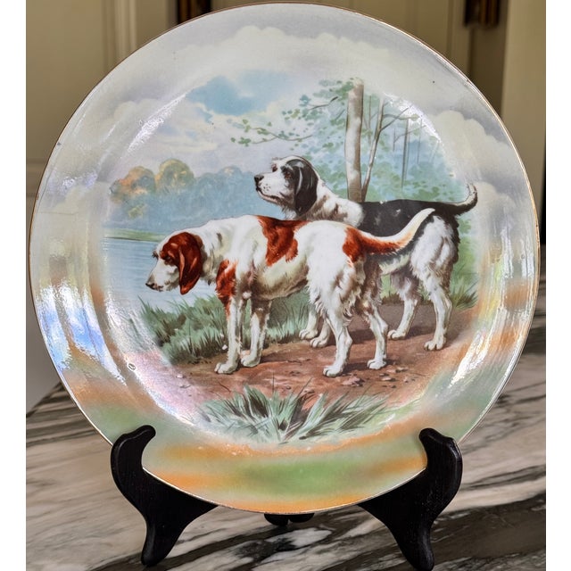 English Antique Unger & Schilde Irish Setter Hunting Scene Decorative Plate For Sale - Image 3 of 18
