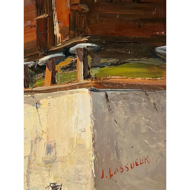 Jean Lassueur, Mountain Chalet, Oil on Canvas For Sale - Image 5 of 10