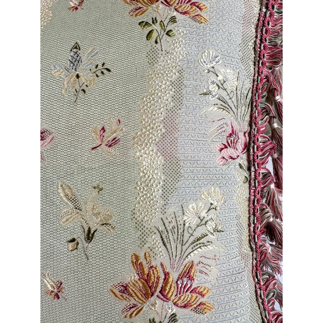 This is a pair of vintage French country inspired silk brocade pillows. This beautiful silk is in soft tones of sage...