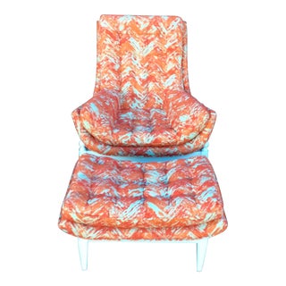 Mid-Century Chair & Ottoman For Sale