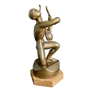 Gilded Bronze Sculpture "Mourning of Orpheus" by Tore Strindberg