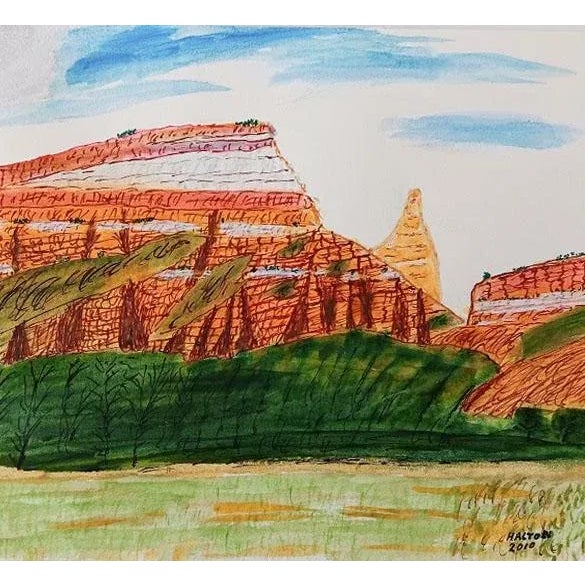 Contemporary Small Abstract Mountain Landscape Painting For Sale - Image 3 of 3