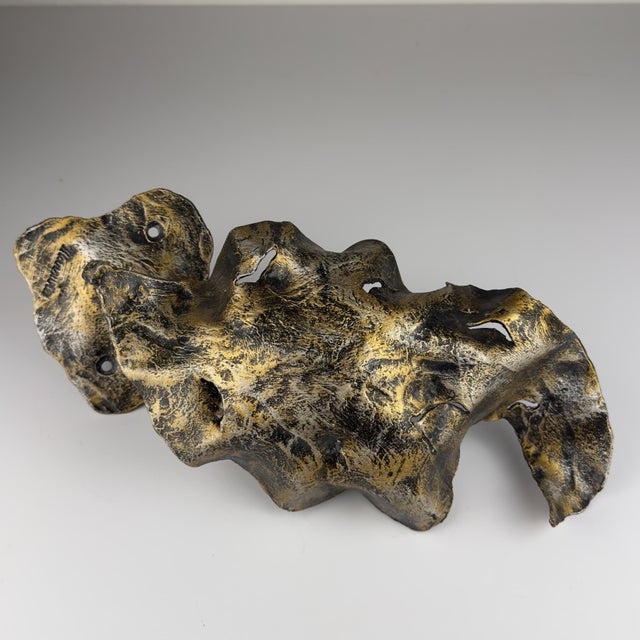 Vintage Italian Brutalist Metal Wall Lamp by Salvino Marsura, 1970s For Sale - Image 4 of 18