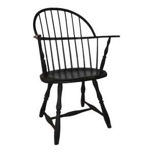 Early 19th Century Hoop Back Windsor in Original Black Paint
