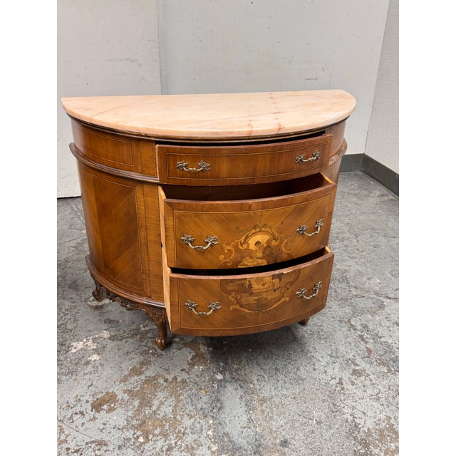 Neoclassical Semicircular Demi-Lune Commode, 19th Century For Sale - Image 11 of 12