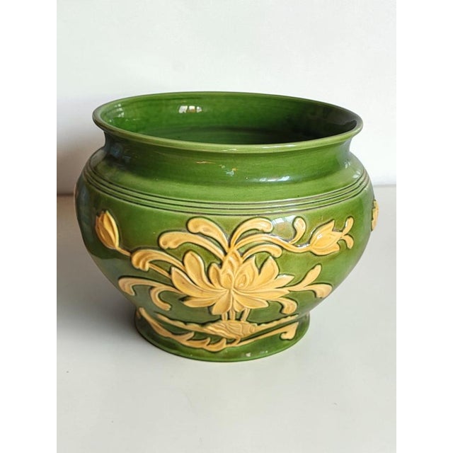 Art Nouveau Style Ceramic Plant Pot, 1970s For Sale - Image 6 of 9