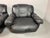 Space Age Italian Black Leather Lounge Chair with Brass Buttons and Cord Lacing, Italy, 1970s For Sale - Image 6 of 18