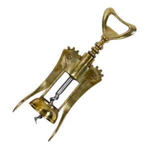 Vintage Italian Brass Corkscrew Bottle Opener