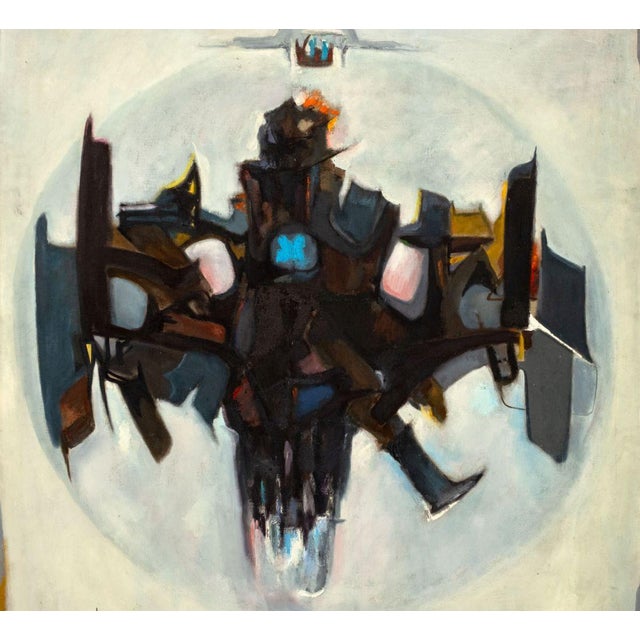 Agudelo (XX), Untitled (Geometric Abstraction), Oil on Canvas, signed lower right, wood frame. Image: 69.75" H x 51" W;...