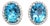 Natural Topaz Diamond Stud Earrings 14k W Gold 6.98 TCW Certified For Sale