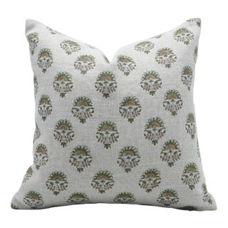 Fabdivine Indian Block Print Cushion Cover 16x16 Inch Thick Linen-Indarjeet For Sale