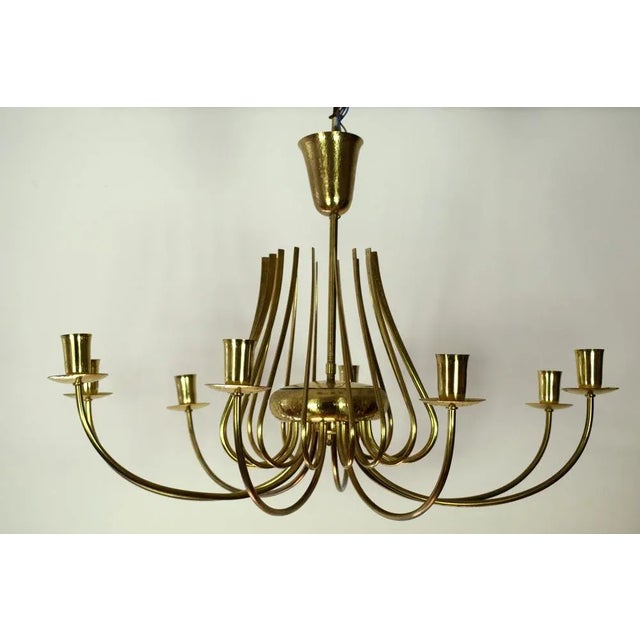 Exquisite ceiling lamp made of brass (hammered and pressed) - artist design. Manufacture by hand! 8 base E14. Up to 250V...