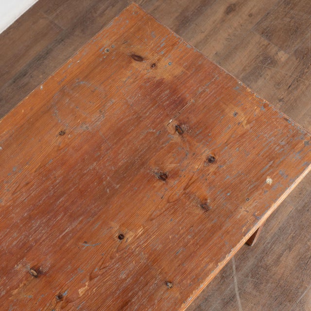 Wood 19th Century Swedish Pine Side Table With Original Brick Red Painted Finish For Sale - Image 7 of 13