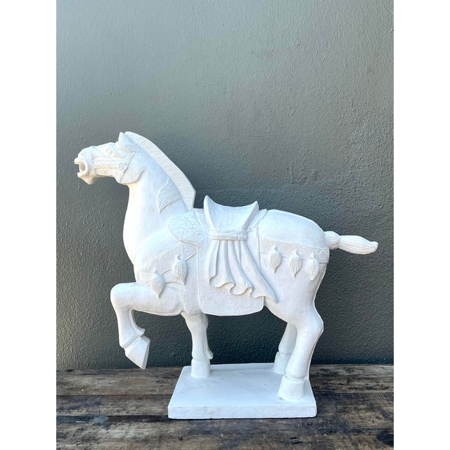 Vintage Cast Concrete Emperor Horse For Sale In West Palm - Image 6 of 12