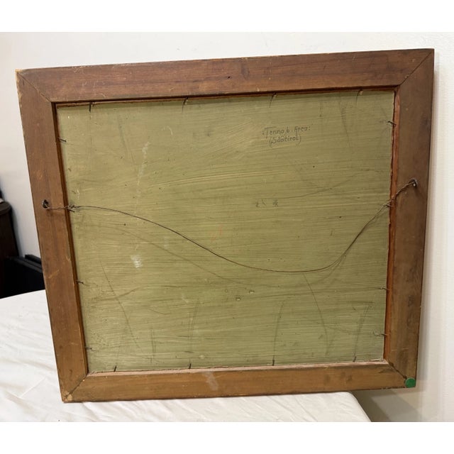 Vintage Original Wolfang Pogzeba Donkey Mountain Oil Painting on Board Landscape For Sale - Image 15 of 15