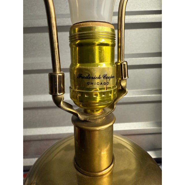 Frederick Cooper Large Pair of Hand Painted Frederick Cooper Ceramic Lamps For Sale - Image 4 of 4