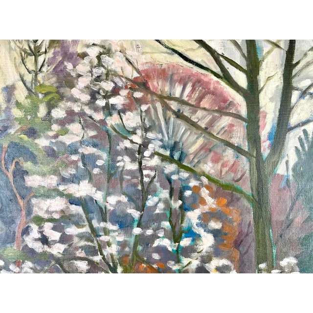 Vintage Original Oil Painting “Willow Wood Arboretum Spring Landscape” Signed James L. Johnson of Pottersille, NJ....