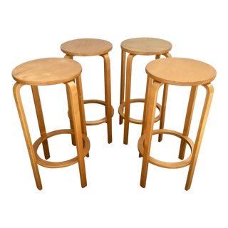 1980s Vintage Molded Plywood Stools 4 Available For Sale