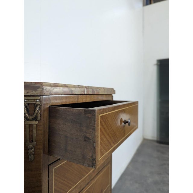 Small Transitional Wooden Chest of Drawers For Sale - Image 6 of 8