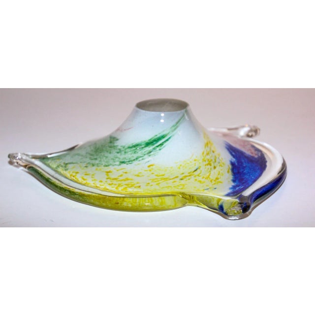 Seguso Sommerso Murano Art Glass Triangular Bowl or Ashtray, Italy 1960's For Sale - Image 10 of 13