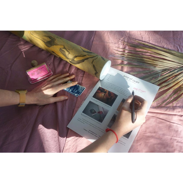 2021 "Falling Swirls" Contemporary Abstract Cyanotype Print on Watercolor Paper For Sale - Image 10 of 11