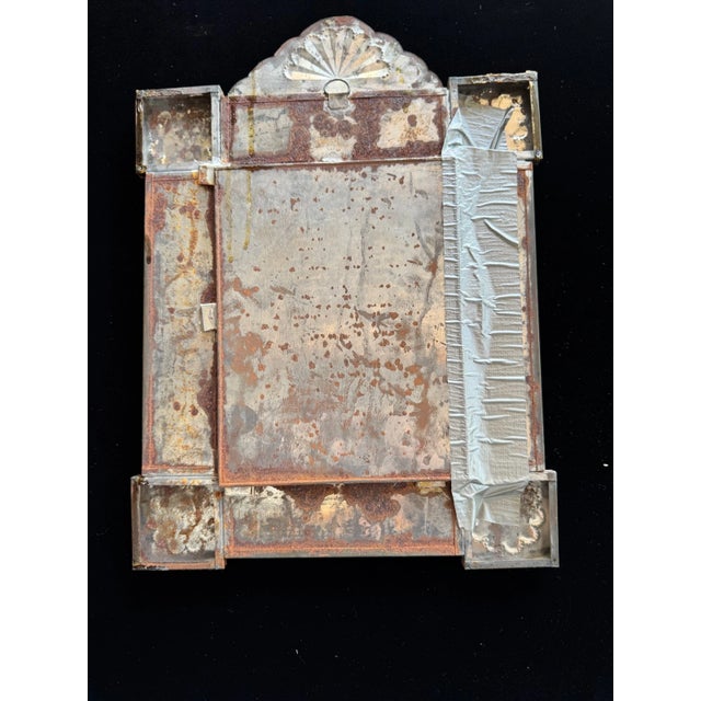 Large Mexican Folk Art Niche With Mission Style Tile and Pressed Copper Frame For Sale - Image 4 of 4