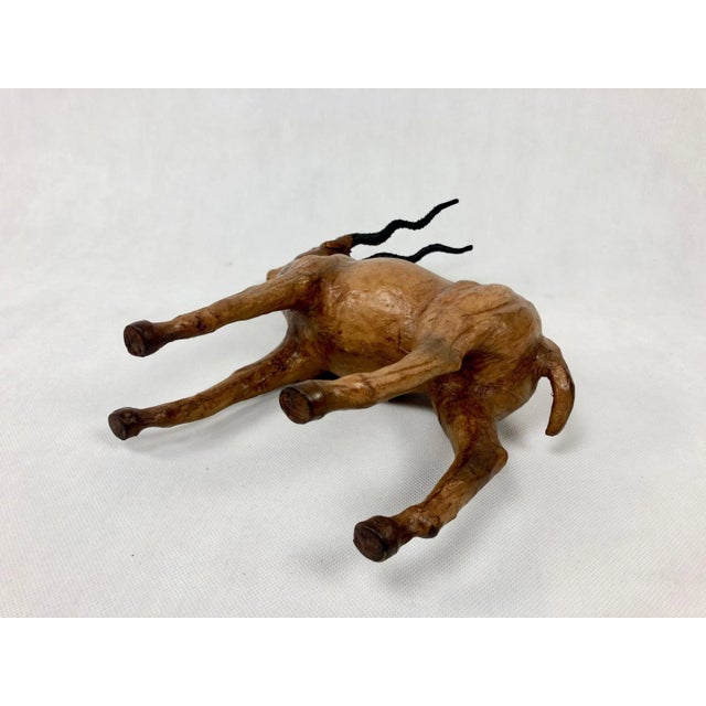 Vintage Leather Antelope Figure, 1960s, in Very Good conditions. Designed 1960 to 1969