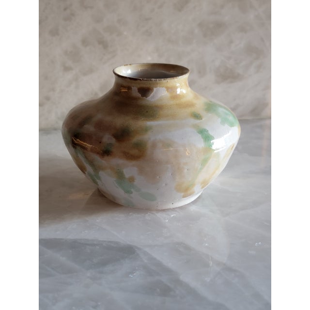 2020s Watercolor Glazed Ceramic Vase One-of-Kind by Ava Ceramics For Sale - Image 5 of 11