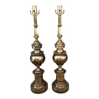 Vintage Stiffel Brass Baluster Lamps - Pair For Sale