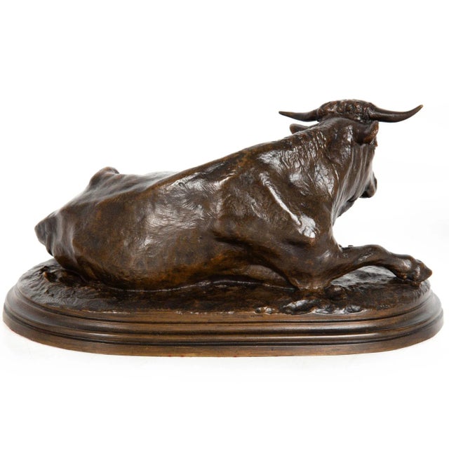 Circa 1880 French Antique Bronze Sculpture “Resting Bull” by Rosa Bonheur For Sale - Image 4 of 12