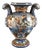 Large Vintage Historiated Polychrome Majolica Vase with Zoomorphic Handles from Albissola, 20th Century For Sale
