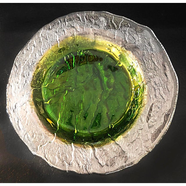 1970s Textured Glass Pertti Santalahti Humppila Kivi Dinner Plates, Set of 12 For Sale - Image 16 of 16