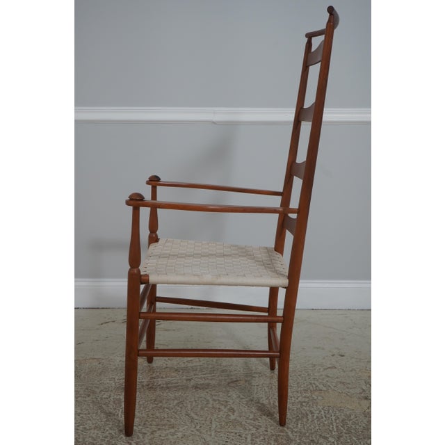 American Nichols & Stone Set of 6 Shaker Style Cherry Ladder Back Dining Chairs For Sale - Image 3 of 18